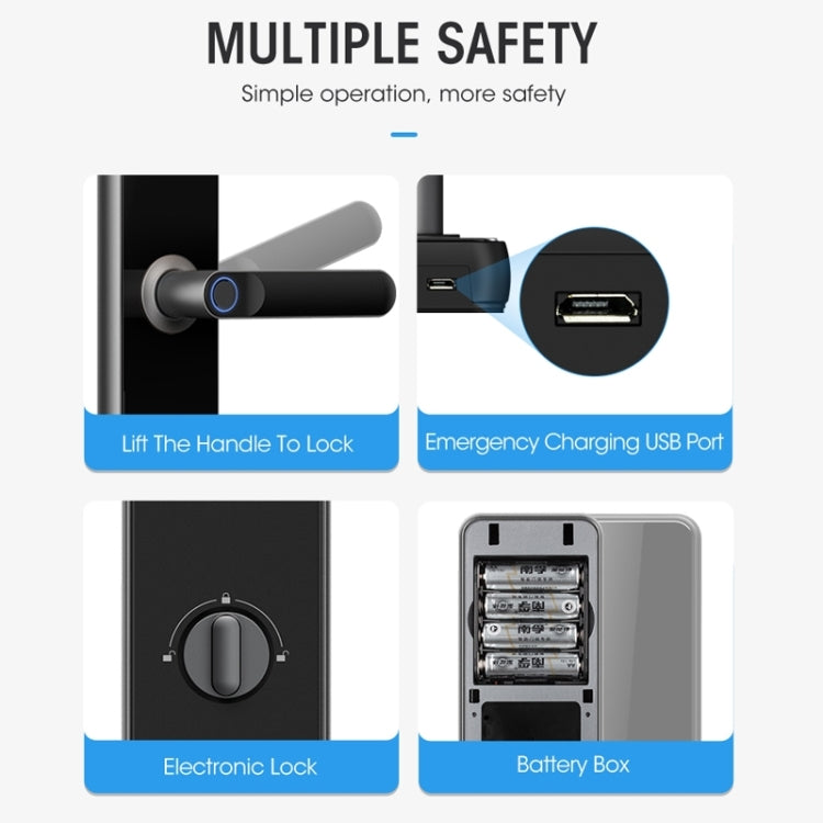 Wifi Fingerprint Lock Home Security Door Password Lock Supports APP Remote Unlocking, A61 (Space Gray), A61 (Rose Gold) Wifi Fingerprint Lock Home Security Door Password Lock Supports APP Remote Unlocking, A61 (Space Gray), A61 (Rose Gold)